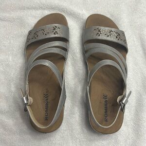Romika sandals, silver, size 42